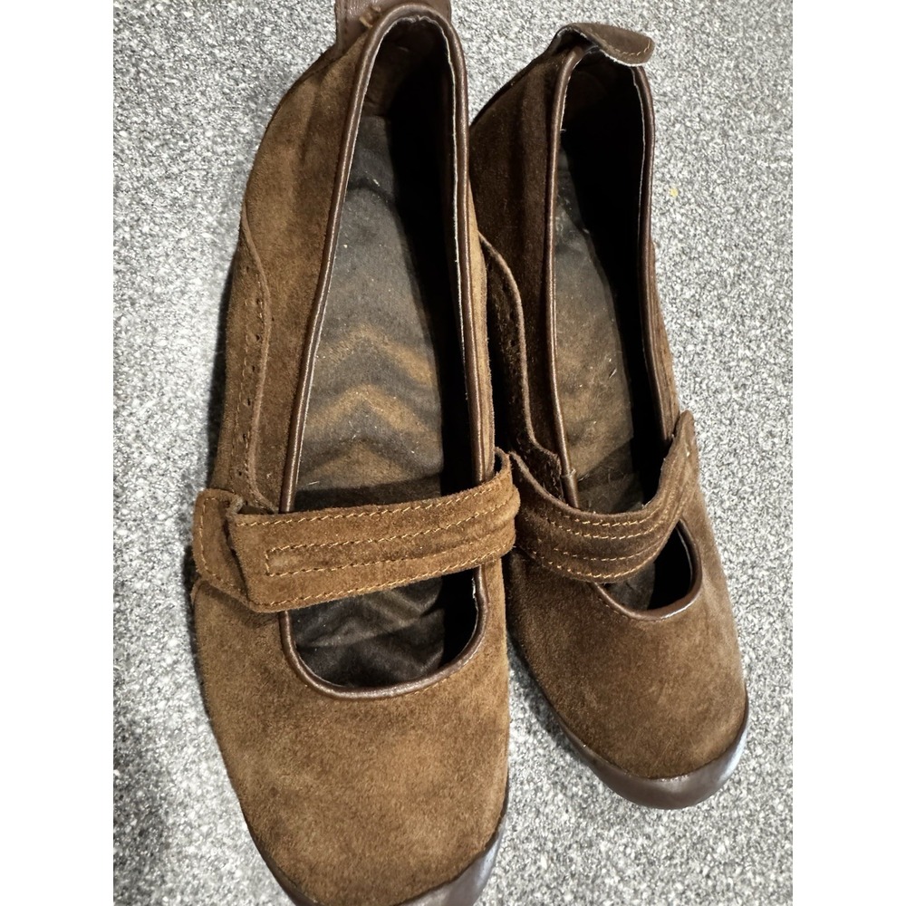 Merrell Mary Jane Brown Suede Comfort Cushion Ortho Loafer Flat Shoes 9 SB16